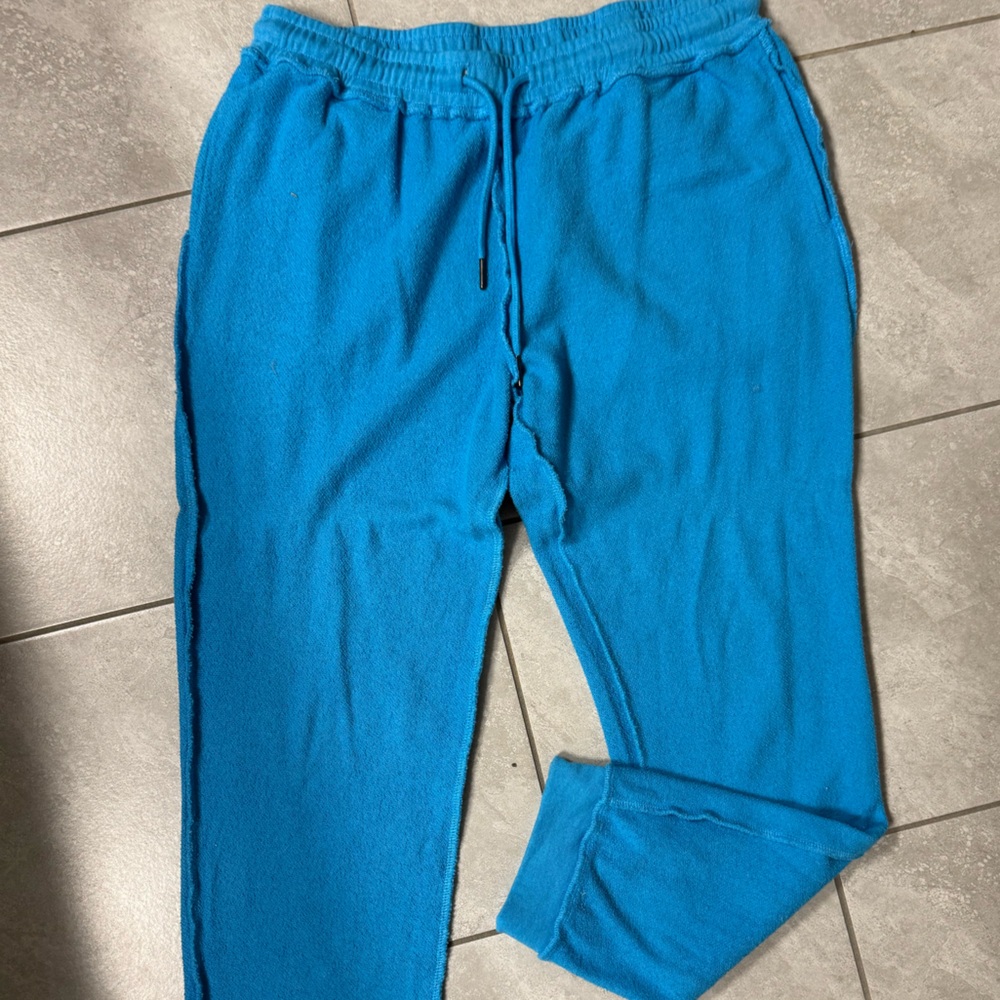 Kittenish Blue Terry Cloth Joggers XLarge NWOT